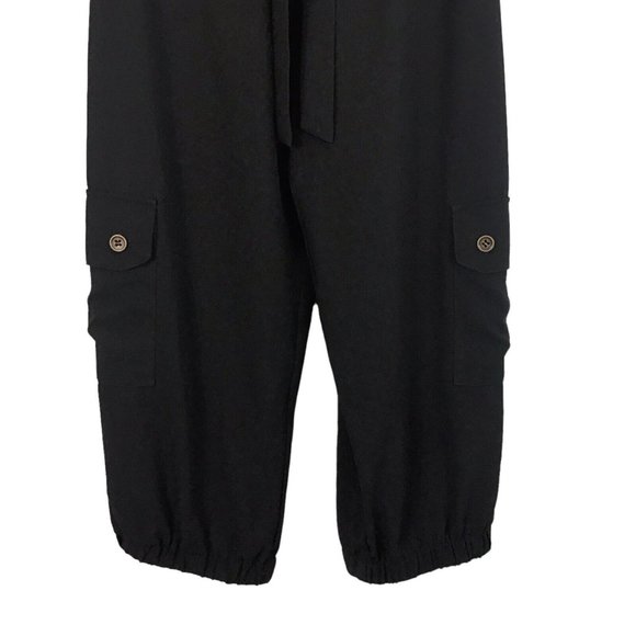 Cache Jumpsuit Romper Black Strapless Capri Cropped Cargo Pockets Y2K 90s XS - Picture 5 of 12